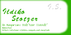 ildiko stotzer business card